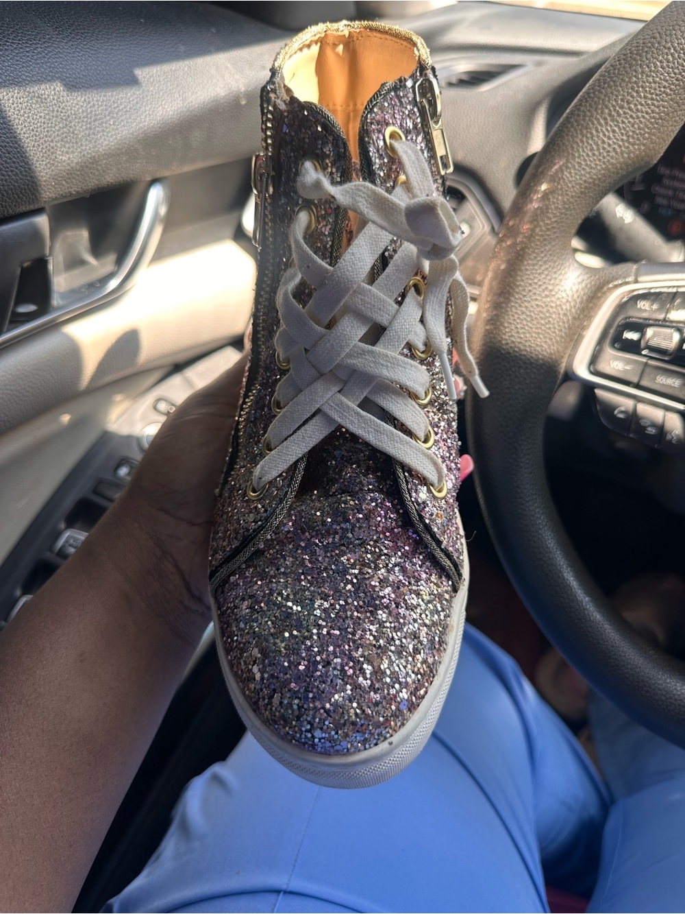 Steve Madden Glitter High-Top Sneaker - Purple Multi
